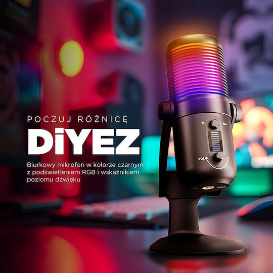 Rampage Diyez RGB Δυναμικό Μικρόφωνο Επιτραπέζιο