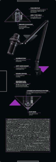 Preyon Stork Scream Микрофон USB Настолен в Черен Цвят