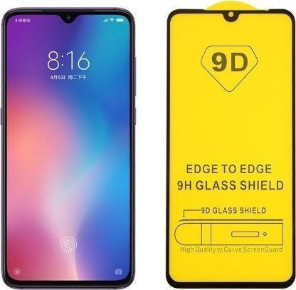 9D Adeziv complet Full Face Tempered Glass Negru (Redmi Note 9T)