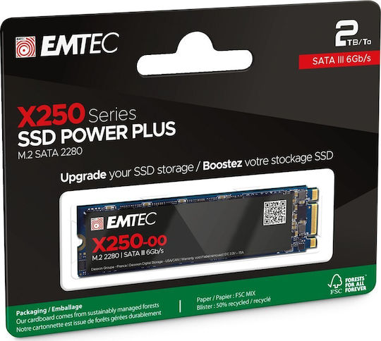 Emtec X250 SSD 2TB τύπου M.2 με σύνδεση SATA III