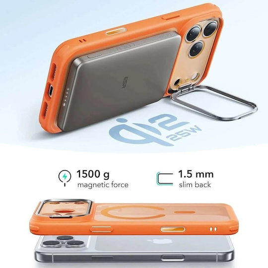 ESR Classic Hybrid Halolock Kickstand Back Cover Metal Portocaliu (iPhone 18 Pro Max / 17 Pro Max)