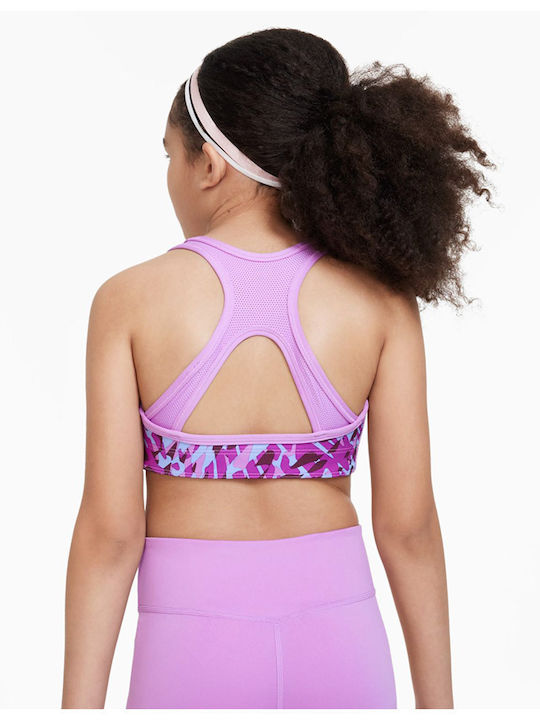 Nike Swoosh Παιδικό Μπουστάκι Αμάνικο Dri-Fit Μωβ