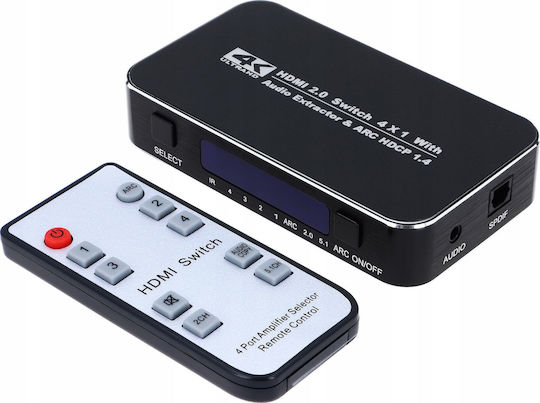 Pawonik HDMI Switch 2.0 4x1 UHD 4K HDCP HDR