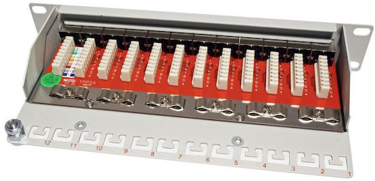 Roline пач панел Roline 10 12 порта Cat 6a клас Ea екраниран