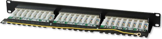 Techly Panou De Patch Pentru Rack 1U 19" 24 Prize Cat6a Negru