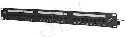 A-LAN Patch Panel for Rack 1U 19" with 24 cat5e Ports Black