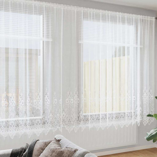 vidaXL Κουρτίνα με Τιράντες Λευκή 750x240εκ.