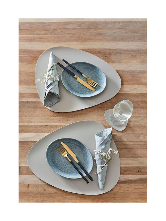 Platzdeckchen Künstliches Leder Beige 42x34cm 1Stück