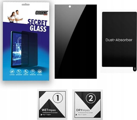 GrizzGlass Secretglass Tempered Glass Apple iPad Air 10.9 Inch 4th Gen Black