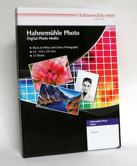 Hahnemuhle Luster Photo Fotopapier Lüster A4 (21x30) 260gr/m² für Drucker Tintenstrahl 25 Blätter