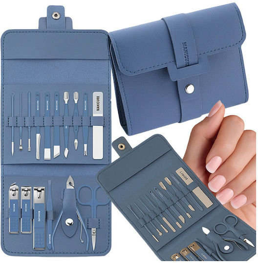 Maniküre-/Pediküre-Set 16 Teile Blaue Tasche 4p-27609