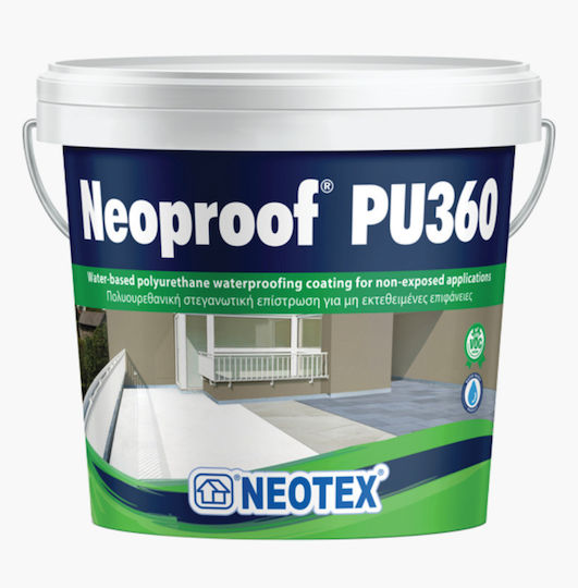Neotex Neoproof PU360 Ελαστομερές Επαλειφόμενο Στεγανωτικό Πολυουρεθάνης 4kg Λευκό