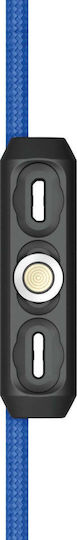 RealPower Magnetisch USB zu Blitzschlag / Typ-C,TC-TC / Micro-USB Kabel Blau 2m (439646)