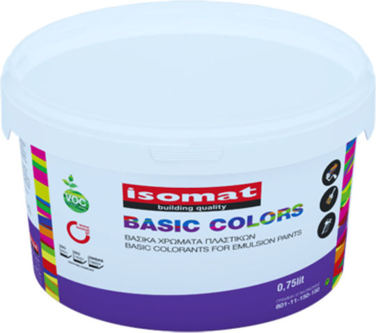 Isomat Basic Colors Πλαστικό Χρώμα για Εσωτερική Χρήση Μαύρο 750ml