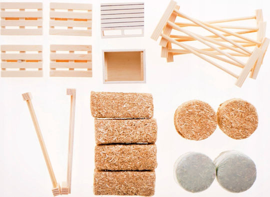Farm Accessory Set 19 Pieces Fences Hay Straw