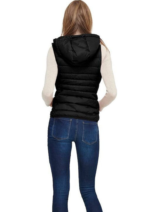 Women's Short Puffer Jacket for Winter with Hood Black-Black