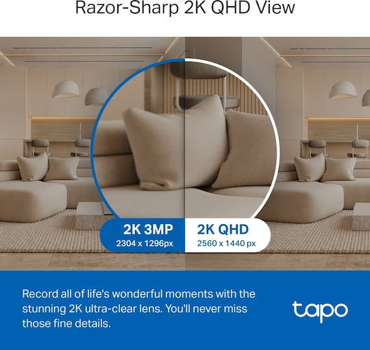TP-LINK Tapo C220 v2 IP Surveillance Camera Wi-Fi Full HD+ 4MP with Two-Way Communication and Lens 4mm