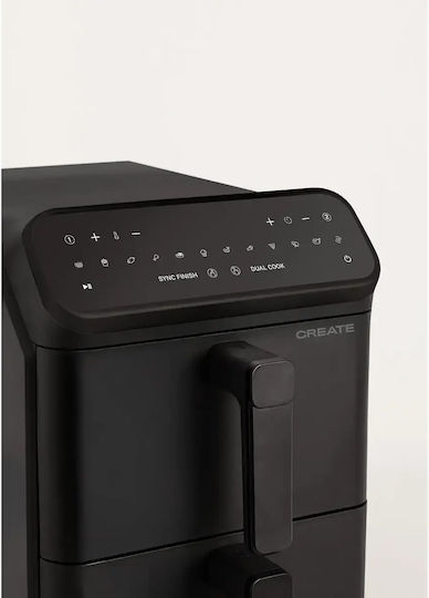 Create Heißluftfritteuse mit Wi-Fi & Doppel-Abnehmbarer Korb 11.2Es Schwarz