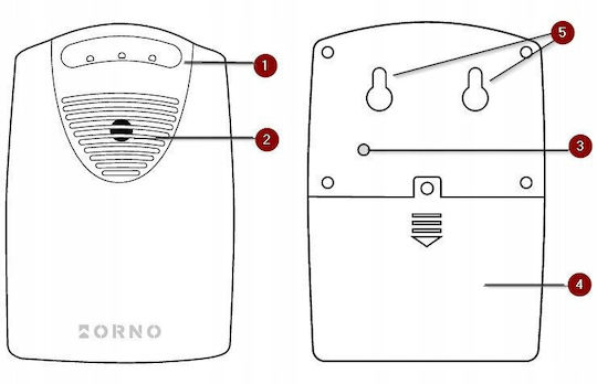 Orno Senzor De Mișcare Wireless RF Cu Microunde Și Infraroșu Unghi De Detectare 75° Rază De Acțiune 8m