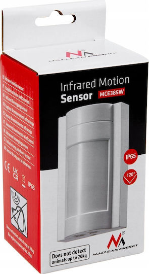 Maclean Energy Wired Infrared Motion Sensor 120° Detection Angle 12m Scope