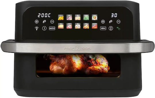 Profi Cook Friteuză cu aer cu Coș Detașabil Dublu 10lt Negru