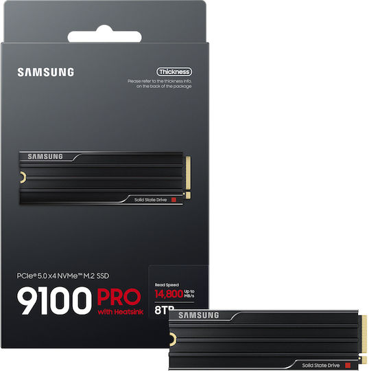 Samsung 9100 PRO SSD 8TB τύπου M.2 με σύνδεση PCI Express 5.0 και Ψύκτρα MZ-VAP8T0CW