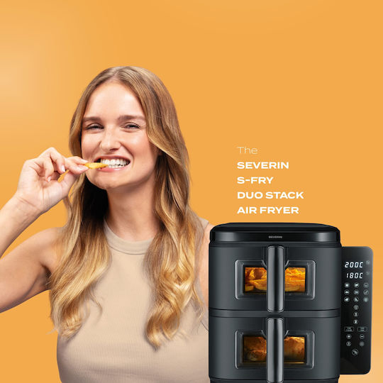 Severin S-fry Duo Stack Friteuză cu aer cu Coș Detașabil Dublu 11lt Negru