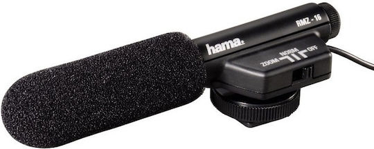 HAMA RMZ-16 Δυναμικό Микрофон 3.5mm Шоково монтиран за Камера в Черен Цвят