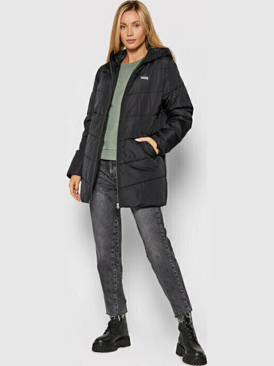 Foundry Women's Long Puffer Jacket for Winter Black