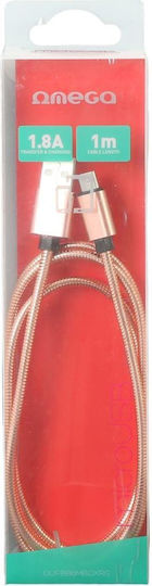 Omega Regular USB 2.0 to micro USB Cable Χρυσό 1m (OUFBB6MBOXRG)