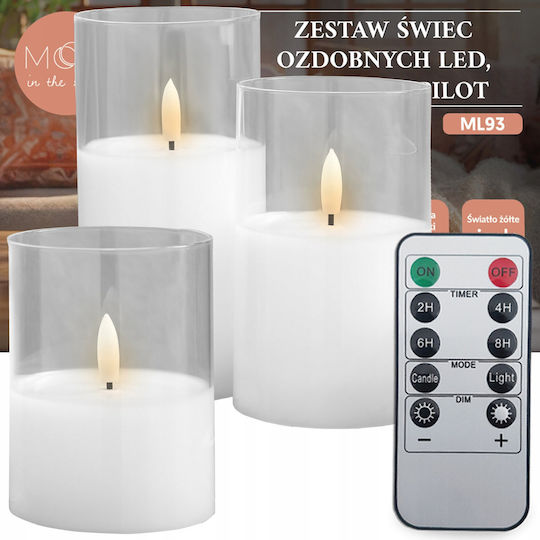 Candle Light Φωτιστικό LED Θερμό Λευκό Κερί 3τμχ