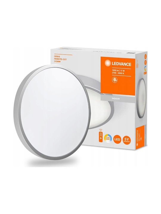 Ledvance Orbis Deckenleuchte 31cm Silber mit Integrierter LED und Fernbedienung
