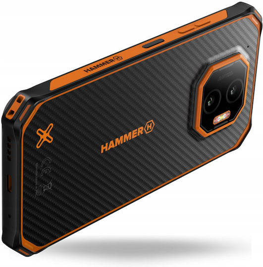 Hammer Energy X2 5G Dual SIM (6/128GB) Ανθεκτικό Smartphone Μαύρο-Πορτοκαλί
