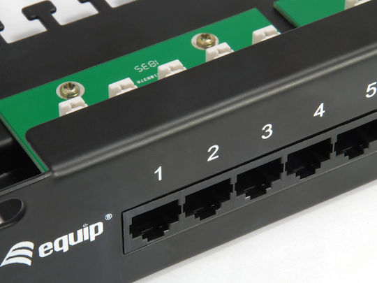 Equip Patch Panel για Rack 1U 19" Μαύρο