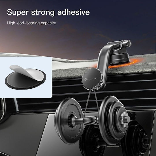 Forcell F-Grip MagLuxe Βάση Κινητού Αυτοκινήτου με Μαγνήτη Μαύρη