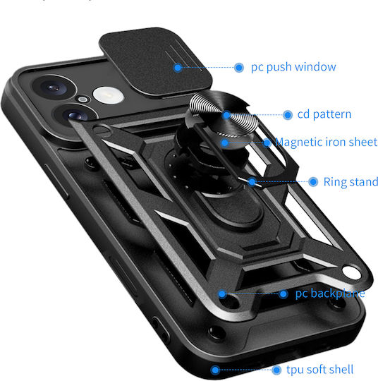 Techsuit Camshield Series Back Cover Silicon Albastru (Honor 400 Pro)