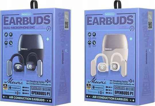 Remax P1 Open Ear Bluetooth Handsfree Ακουστικά με Αντοχή στον Ιδρώτα και Θήκη Φόρτισης Λευκά