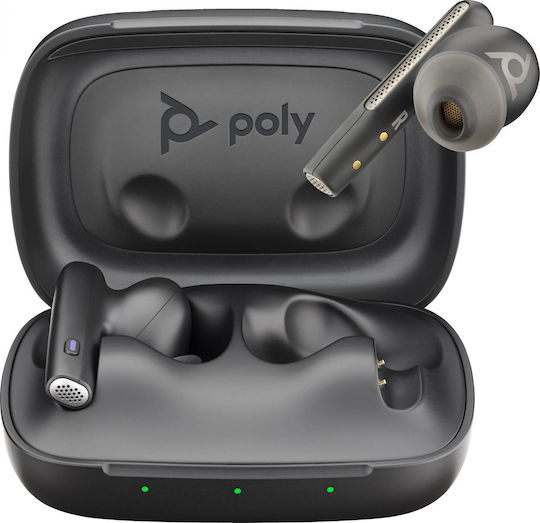 Poly Voyager Free 60 UC M + BT700 USB-A Adapter + Basic Charge Case In-ear Bluetooth Handsfree Ακουστικά με Θήκη Φόρτισης Carbon Black