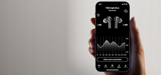 Tozo Agile Nova In-ear Bluetooth Handsfree Ακουστικά με Θήκη Φόρτισης Μαύρα