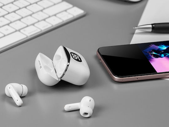 Tracer T5 In ear Bluetooth хендсфри Слушалки с Кутийка за Зареждане Бял