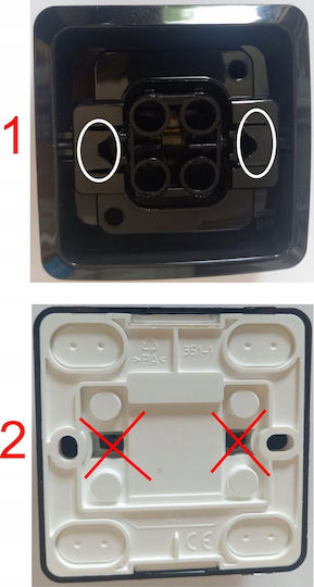 Elektro Plast Διακόπτης Τοίχου Διπλός Μαύρος