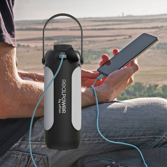 Ηλιακό Φωτιστικό Realpower Led Outdoor Light 190 Solar Black 6.000mah