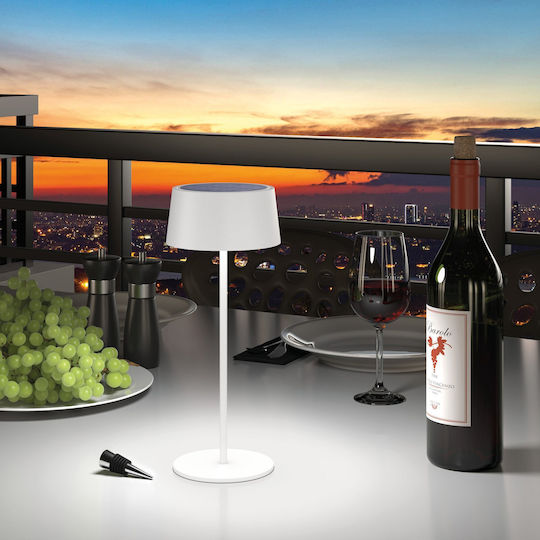 Dekorative Lampe Realpower LED-Solar Tischlampe Dimmbar Batterie Weiß