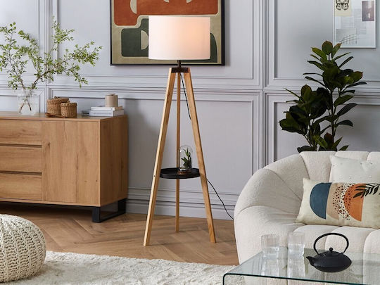 Beliani Floor Lamp White