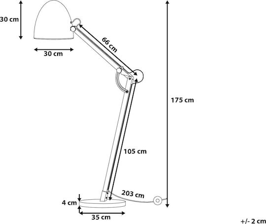 Beliani Floor Lamp White