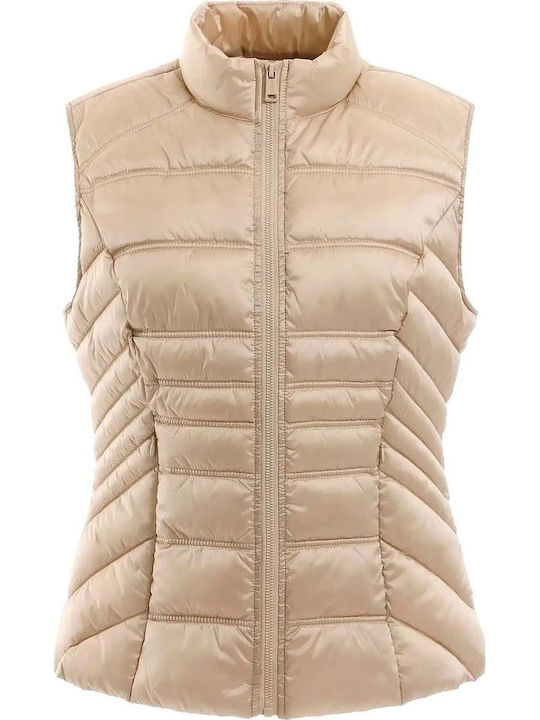Women's Short Puffer Jacket for Spring or Autumn White