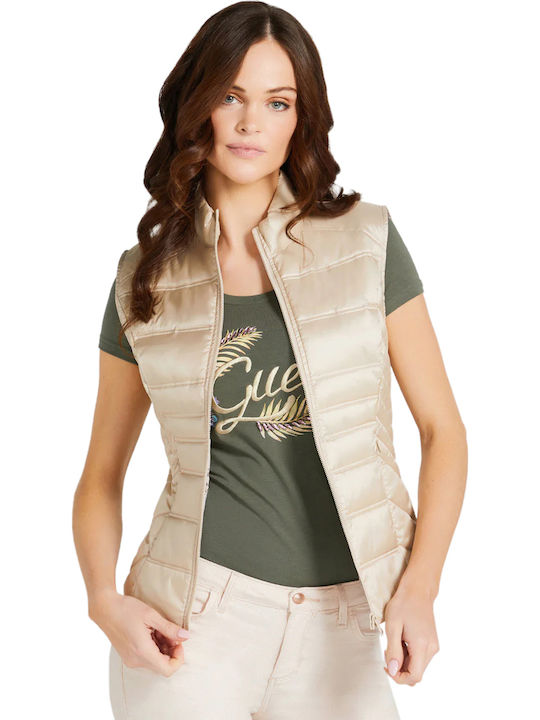 Women's Short Puffer Jacket for Spring or Autumn White