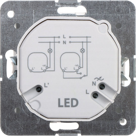 Elektro Plast Dimmer Switch with Frame LED Rotary 250W in White Colour