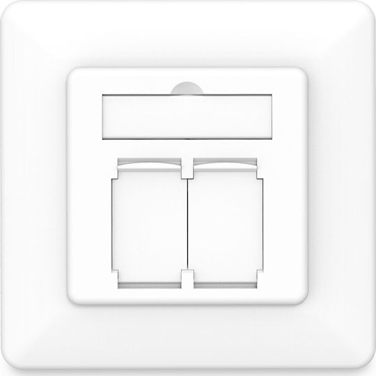 Digitus Single Prize de rețea RJ45 cu cadru De tip Cat6 în culoarea Alb DN-9010/8-2