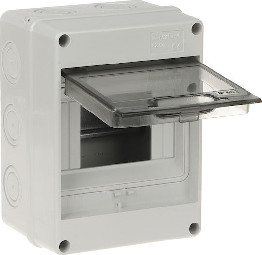 Eurolamp Wall mounted Waterproof 4-Elements Fuse Box with 1 Row W120xH160xD90mm